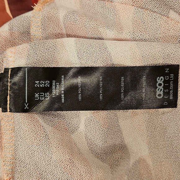 ASOS Design Curve Pleated Twist Back Cap Sleeve Midi Dress Abstract Print 20 NWT - Picture 16 of 16